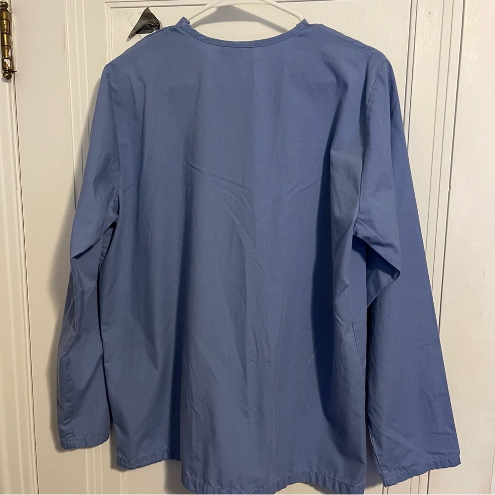 AMS Scrub. Blue. Snap buttons large - Picture 6 of 7